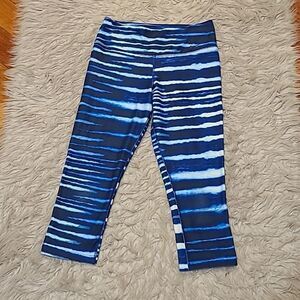 Nike one dri‎ fit recycled polyester stretch blue tye dye athletic capris